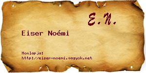 Eiser Noémi névjegykártya